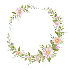Watercolor floral wreath