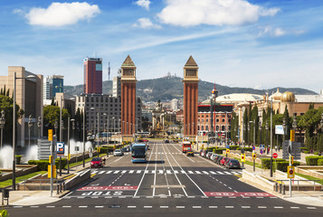 Fototapeta na wymiar View of the Plaza de Espana. Catalonia, Spain