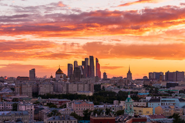 Summer sunset over Moscow