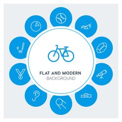 health, science, sports Infographic Circle outline Icons Set. Contains such Icons as  business,  website,  elements,  background,  pattern,  banner,  slider and more. Fully Editable. Pixel Perfect