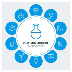 Obraz premium health, science, sports Infographic Circle outline Icons Set. Contains such Icons as business, website, elements, background, pattern, banner, slider and more. Fully Editable. Pixel Perfect