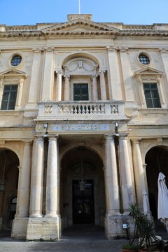 Entrance to National Library in Valletta, Malta