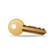 Illustration with golden key for real estate realistic style, vector