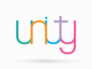 Unity text design graphic vector