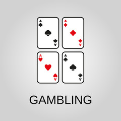 Gambling icon. Gambling symbol. Flat design. Stock - Vector illustration