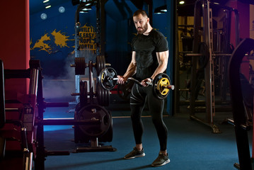 Fototapeta na wymiar an athlete trains in the gym