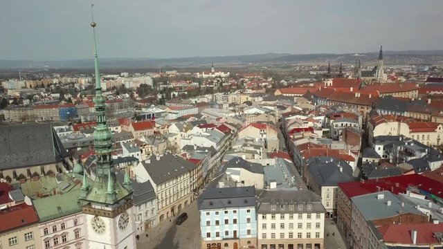 Flight Over Olomouc Old Town, Czech Republic