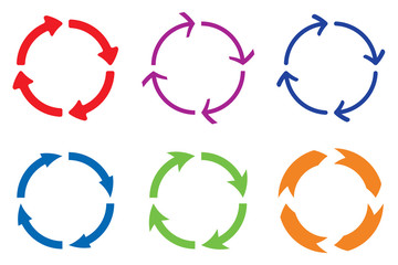Circle arrows. Colored signs