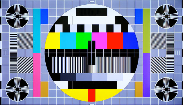 TV multi colored test pattern for digital television