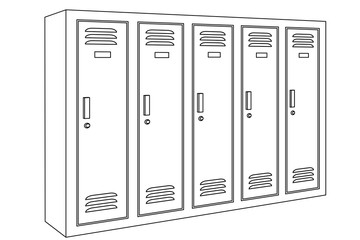 Lockers. Outline drawing