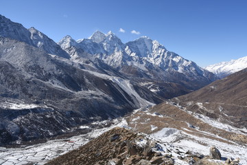 Mountain range around Kangtega, Nepal