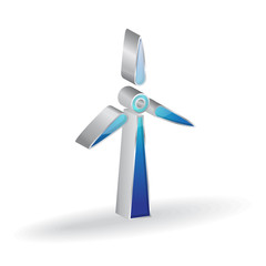 Naklejka na ściany i meble Windmill 3d Glossy Vector Icon Design