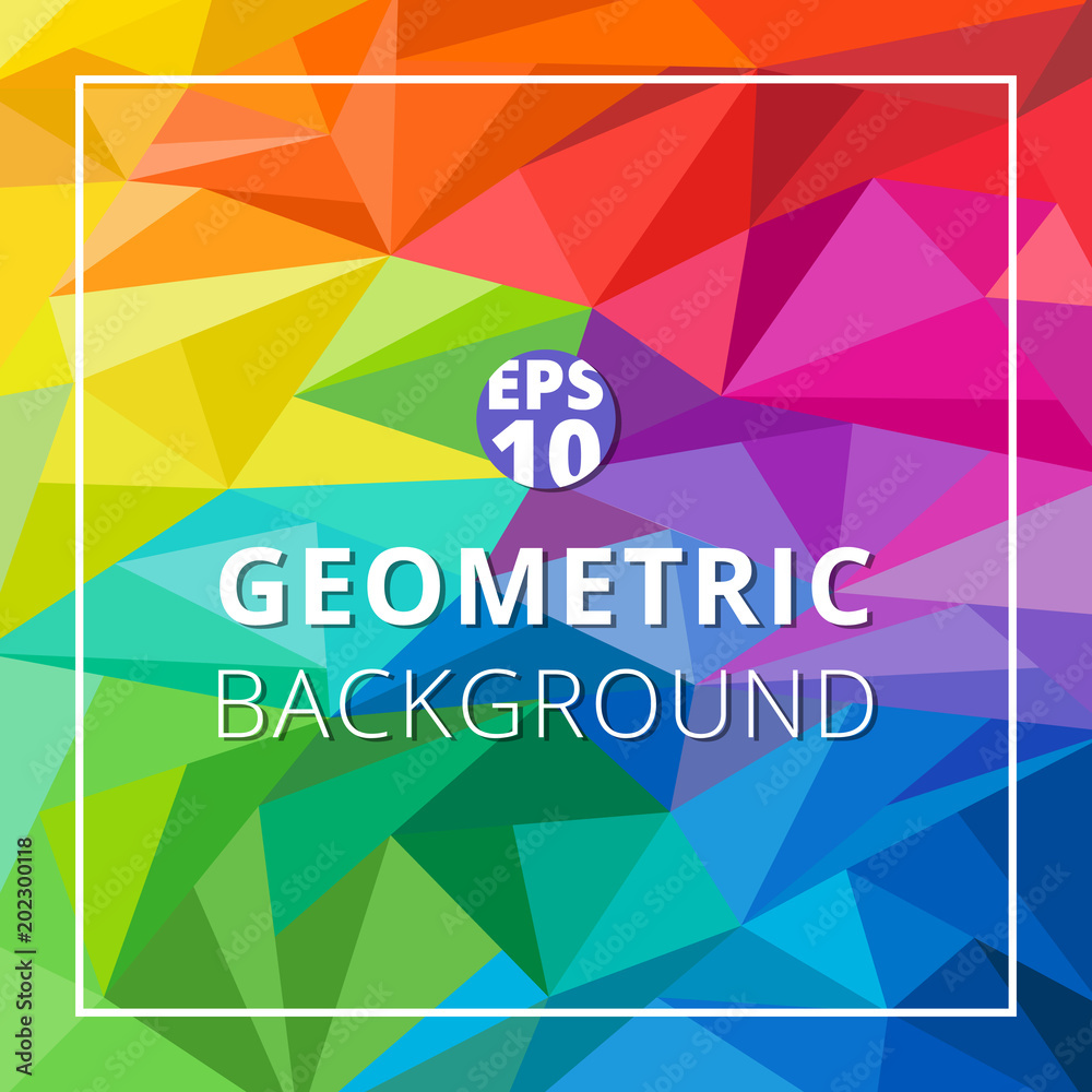 Poster abstract geometric low polygon colorful background. triangle pattern texture.