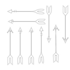 collection of hand drawn doodle arrow icon sign isolated on white background
