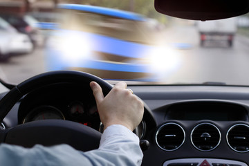 frontal collision of cars