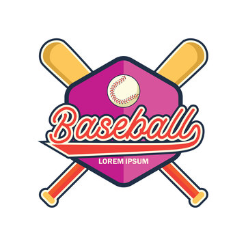 baseball logo with text space for your slogan / tag line, vector illustration