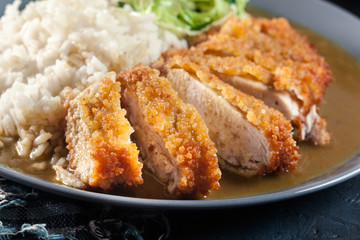 Japanese katsu curry. Deep fried breast chicken cutlet - 202302963