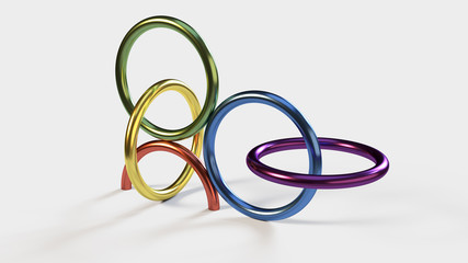 3D rendered abstracts rings background wallpaper