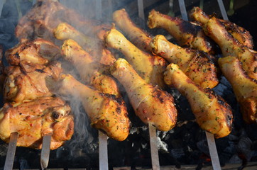 shish kebab on the grill