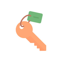 Room key hotel flat icon vector