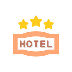 3 star sign hotel flat icon vector