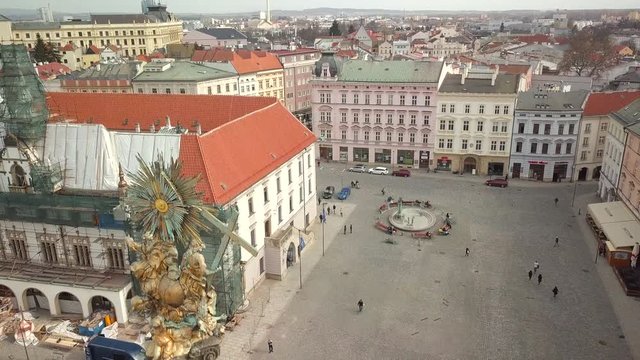 Flight Over Olomouc Old Town, Czech Republic