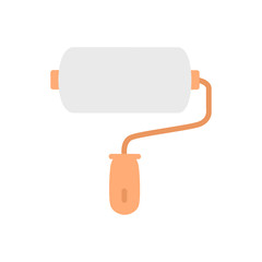 Paint roller renovation icon vector flat