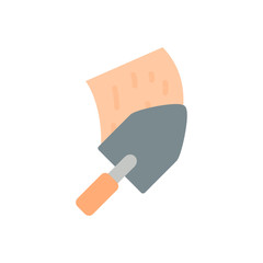 Cement trowel renovation icon vector flat