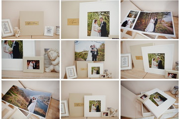 Obraz premium Set of photo wedding book or album.