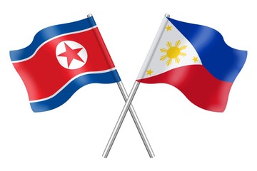 Flags. North Korea and Philippines