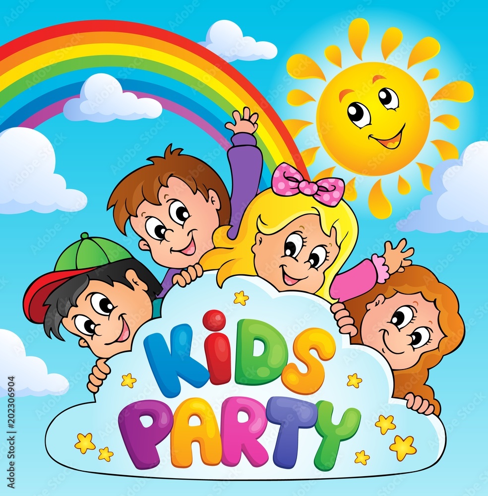 Wall mural kids party topic image 9