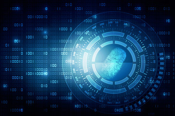 Fototapeta premium Fingerprint Scanning Technology Concept 2d Illustration