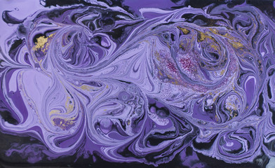 Obraz na płótnie Canvas Marble abstract acrylic background. Violet marbling artwork texture. Marbled ripple pattern.