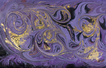 Marble abstract acrylic background. Violet marbling artwork texture. Marbled ripple pattern.