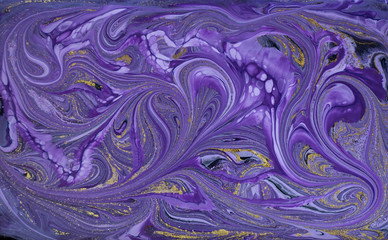 Marble abstract acrylic background. Violet marbling artwork texture. Marbled ripple pattern.