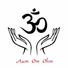 AUM Om Ohm symbol. A spiritual sign. Esotericist. Vector illustration.