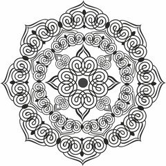 Mandala.The circular pattern. Mehndi style. Decorative figure in an Oriental style. Coloring page of a book.Esoteric. Vector
