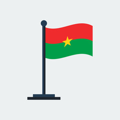 Flag Of Burkina Faso. Flag Stand. Vector Illustration