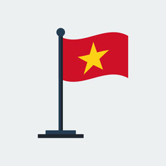 Flag Of Vietnam. Flag Stand. Vector Illustration