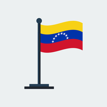 Flag Of Venezuela. Flag Stand. Vector Illustration