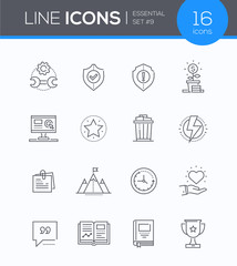 Business concepts - modern line design style icons set