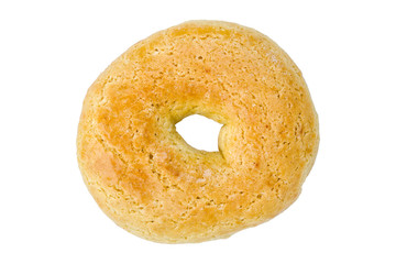 Rollo de aceite (oil roll). Typical sweet of Murcia. Its main ingredients are flour, olive oil, white wine, sugar and yeast. White isolated.