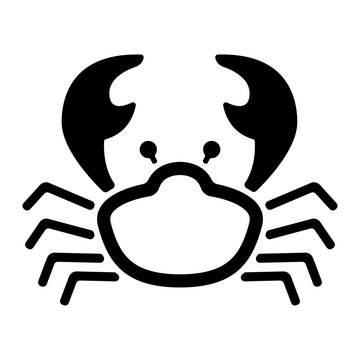 black crab simple outline clip art preview