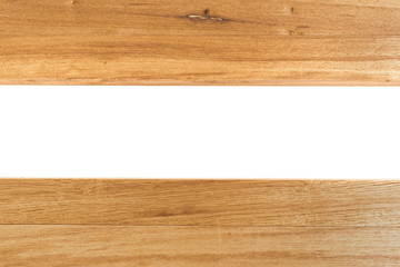 Wooden planks on white background