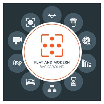 charts, video, photos, time Infographic Circle fill Icons Set. Contains such Icons as  business,  website,  elements,  background,  pattern,  banner,  slider and more. Fully Editable. Pixel Perfect