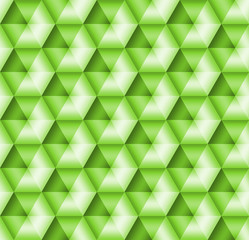 Stock Illustration - Seamless Geometric Green 3D Pattern, 3D Illustration, Bright Background.