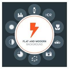 charts, video, photos, time Infographic Circle fill Icons Set. Contains such Icons as  business,  website,  elements,  background,  pattern,  banner,  slider and more. Fully Editable. Pixel Perfect