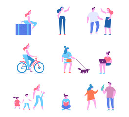 Fototapeta premium Different people characters. Flat vector illustration isolated on white.