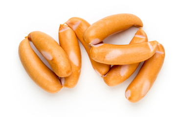 Pork sausage isolated on white background.