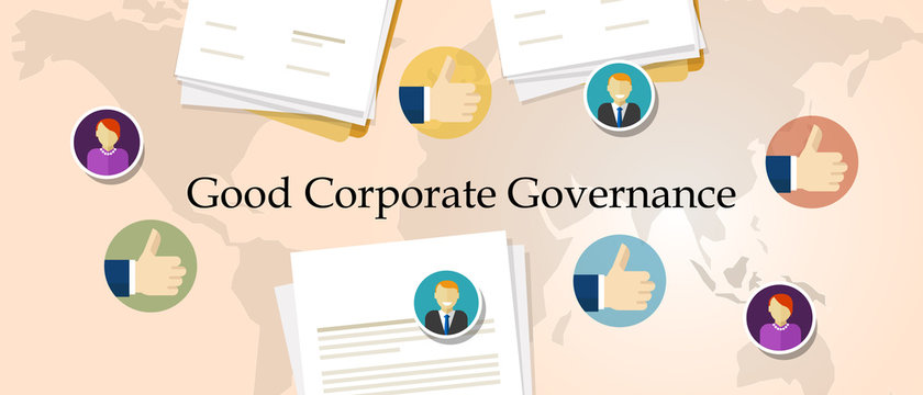 Good Corporate Governance Concept. Accountable Organization Transparent Management Symbol With Hands.